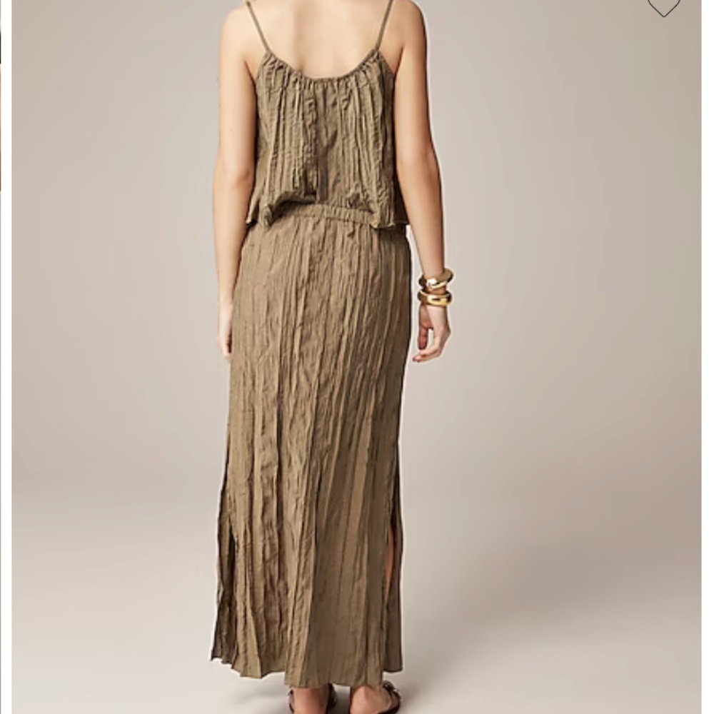 NWT J. Crew Crinkled Drawstring Midi Skirt in Black size XS - Picture 4 of 6